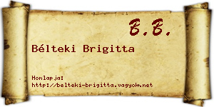 Bélteki Brigitta névjegykártya