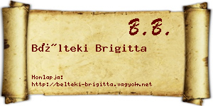 Bélteki Brigitta névjegykártya